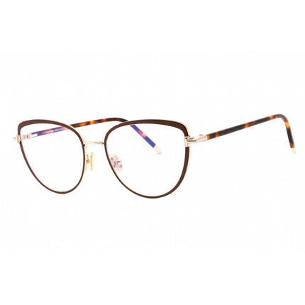 Tom Ford Women's Eyeglasses - Full Rim Shiny Dark Brown Metal Round | FT5741-B 048 ,