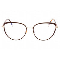 Tom Ford Women's Eyeglasses - Full Rim Shiny Dark Brown Metal Round | FT5741-B 048 ,