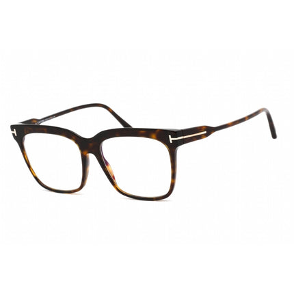 Tom Ford Women's Eyeglasses - Full Rim Square Dark Havana Plastic Frame | FT5768-B 052 ,