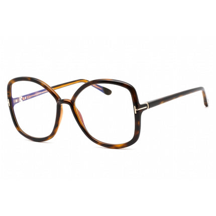 Tom Ford Women's Eyeglasses - Oversized Shape Dark Havana Acetate Frame | FT5845-B 052 ,