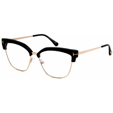 Tom Ford Women's Eyeglasses - Shiny Black Acetate/Metal Cat Eye Frame | FT5547-B 001 ,