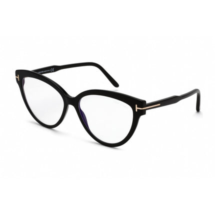 Tom Ford Women's Eyeglasses - Shiny Black Plastic Cat Eye Shape Frame | FT5763-B 001 ,