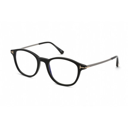 Tom Ford Women's Eyeglasses - Shiny Black Round Plastic Full-Rim Frame | FT5553-B 001 ,