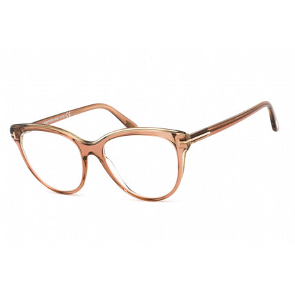 Tom Ford Women's Eyeglasses - Shiny Light Brown Plastic Cat Eye Frame | FT5618-B 045 ,