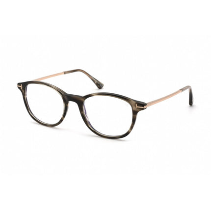 Tom Ford Women's Eyeglasses - Shiny Striped Black Round Plastic Frame | FT5553-B 056 ,