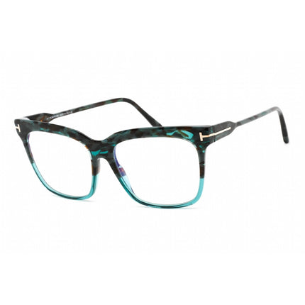 Tom Ford Women's Eyeglasses - Shiny Teal Plastic Square Shape Frame | FT5768-B 056 ,