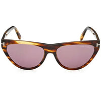 Tom Ford Women's Sunglasses - Amber-02 Violet Lens Havana Cat Eye Frame | FT0990 55Y ,