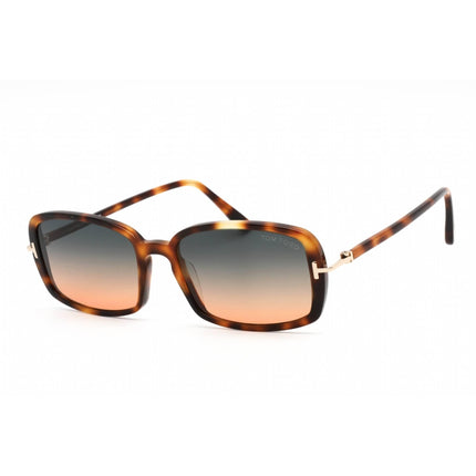 Tom Ford Women's Sunglasses - Blonde Havana Plastic Rectangular Frame | FT0923 53P ,