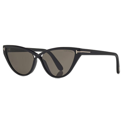 Tom Ford Women's Sunglasses - Charlie Grey Lenses Glossy Black Frame | FT07405601A ,