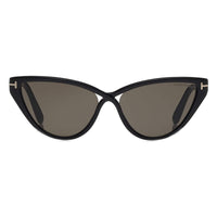 Tom Ford Women's Sunglasses - Charlie Grey Lenses Glossy Black Frame | FT07405601A ,
