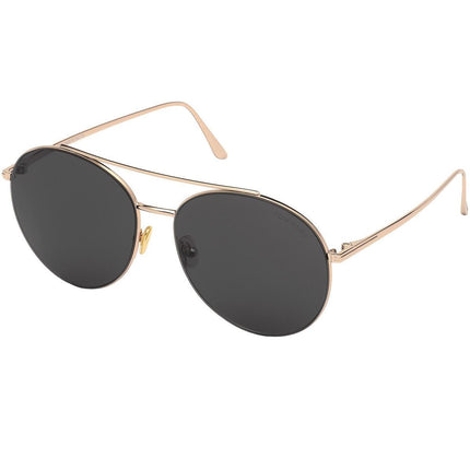 Tom Ford Women's Sunglasses - Cleo Smoke Lens Shiny Rose Gold Frame | FT0757 5928A ,