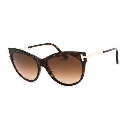 Tom Ford Women's Sunglasses - Dark Havana Plastic Cat Eye Shape Frame | FT0821 52F ,