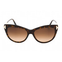Tom Ford Women's Sunglasses - Dark Havana Plastic Cat Eye Shape Frame | FT0821 52F ,