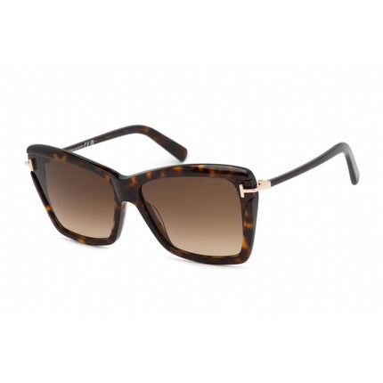 Tom Ford Women's Sunglasses - Dark Havana Plastic Cat Eye Shape Frame | FT0849 52F ,