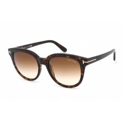 Tom Ford Women's Sunglasses - Dark Havana Round Frame Gradient Brown Lens | FT0914 52F ,