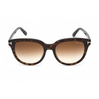 Tom Ford Women's Sunglasses - Dark Havana Round Frame Gradient Brown Lens | FT0914 52F ,