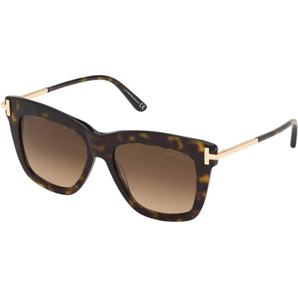 Tom Ford Women's Sunglasses - Dasha Dark Havana Butterfly Shape Frame | FT08225252F ,