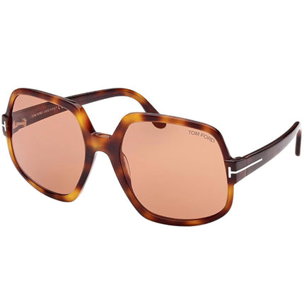 Tom Ford Women's Sunglasses - Delphine-02 Brown Lens Dark Havana Frame | FT0992 52E ,