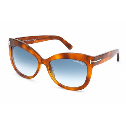 Tom Ford Women's Sunglasses - Full Rim Blonde Havana Plastic Cat Eye | FT0524 53W ,