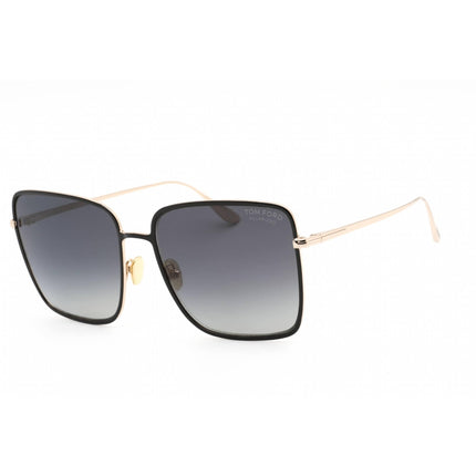 Tom Ford Women's Sunglasses - Full Rim Shiny Black Metal Square Frame | FT0739 01D ,