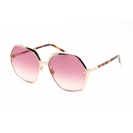 Tom Ford Women's Sunglasses - Full Rim Shiny Rose Gold Metal Geometric | FT0912 28T ,