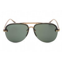 Tom Ford Women's Sunglasses - Half Rim Shiny Light Brown Plastic Aviator | FT1004 45N ,