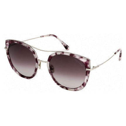 Tom Ford Women's Sunglasses - Joey Burgundy Havana Acetate Frame | FT07605656T ,
