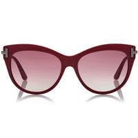 Tom Ford Women's Sunglasses - Kira Gradient Bordeaux Lens Cat Eye Frame | FT0821 69T ,