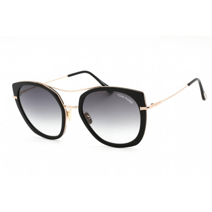 Tom Ford Women's Sunglasses - Shiny Black Metal Frame Gradient Smoke Lens | FT0760 01B ,