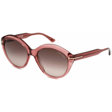 Tom Ford Women's Sunglasses - Shiny Pink Oval Frame Gradient Brown Lens | FT0763 72F ,