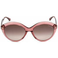 Tom Ford Women's Sunglasses - Shiny Pink Oval Frame Gradient Brown Lens | FT0763 72F ,