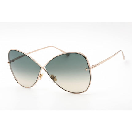 Tom Ford Women's Sunglasses - Shiny Rose Gold Frame Gradient Green Lens | FT0842 28P ,