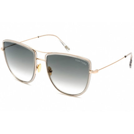 Tom Ford Women's Sunglasses - Shiny Rose Gold Metal Pilot Shape Frame | FT0759 28B ,