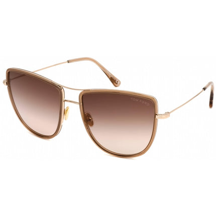 Tom Ford Women's Sunglasses - Shiny Rose Gold Metal Rectangular Frame | FT0759 28F ,