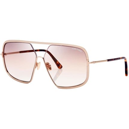 Tom Ford Women's Sunglasses - Warren Rose Gold Frame Brown Mirror Lens | FT08676328G ,