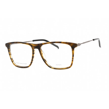 Tommy Hilfiger Men's Eyeglasses - Full Rim Khaki Horn Metal Frame | TH 1876 0517 00 ,