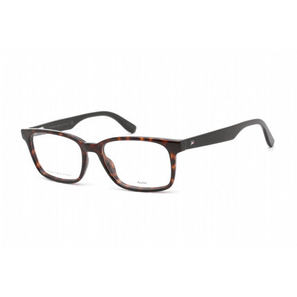 Tommy Hilfiger Men's Eyeglasses - Havana Brown Plastic Rectangular | Th 1487 09N4 00 ,