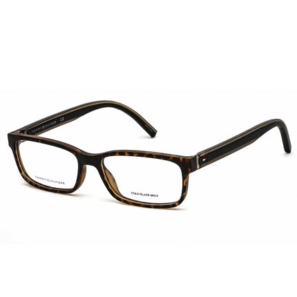 Tommy Hilfiger Men's Eyeglasses - Olive Havana Rectangular Frame | TH 1495 0G1U 00 ,