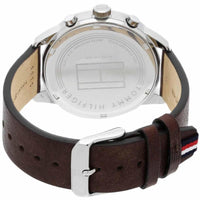 Tommy Hilfiger Men's Quartz Watch - Chase Day-Date Blue Dial Brown Strap | 1791487 ,