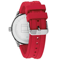 Tommy Hilfiger Men's Quartz Watch - Essentials White Dial Red Rubber Strap | 1791699 ,