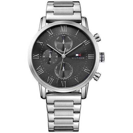 Tommy Hilfiger Men's Quartz Watch - Kane Black Dial Stainless Steel Bracelet | 1791397 ,