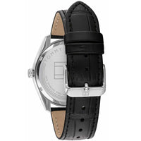Tommy Hilfiger Men's Quartz Watch - Theo Date Black Dial Leather Strap | 1710439 ,