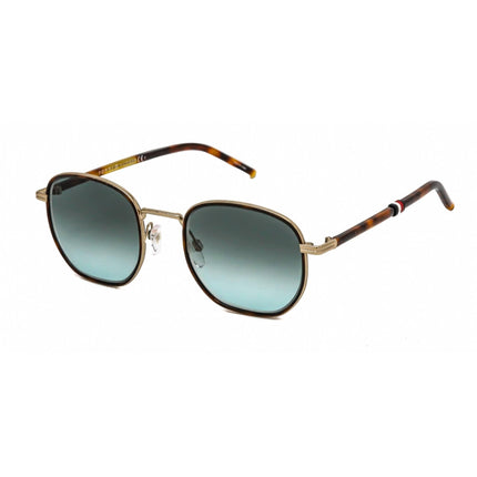 Tommy Hilfiger Men's Sunglasses - Gold Metal Frame Green Aqua Lens | TH 1672/S 0J5G EQ ,