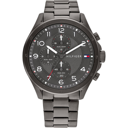 Tommy Hilfiger Men's Watch - Axel Dual Time Grey Stainless Steel Bracelet | 1792008 ,