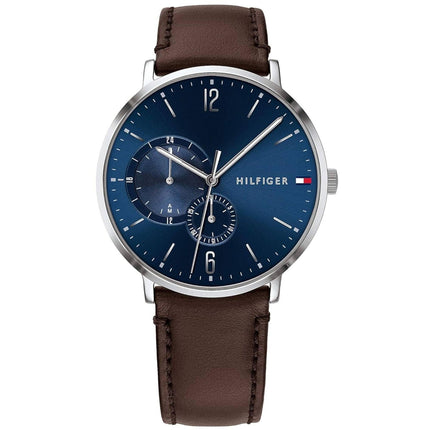 Tommy Hilfiger Men's Watch - Brooklyn Blue Dial Brown Leather Strap Quartz | 1791508 ,