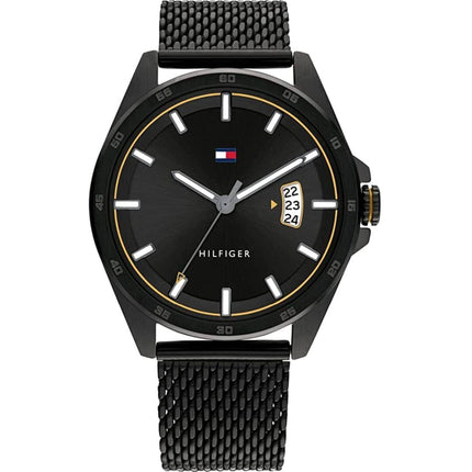 Tommy Hilfiger Men's Watch - Carter Black Dial Steel Mesh Bracelet Quartz | 1791913 ,