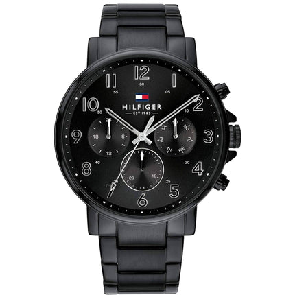 Tommy Hilfiger Men's Watch - Daniel Day-Date Black Dial Bracelet Quartz | 1710383 ,