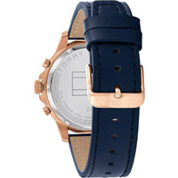 Tommy Hilfiger Men's Watch - Henry Day-Date Sem-Skeleton Dial Blue Strap | 1710475 ,
