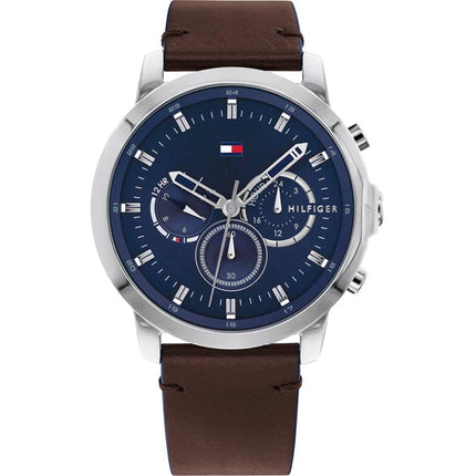 Tommy Hilfiger Men's Watch - Jameson Chronograph Blue Dial Brown Strap | 1791797 ,