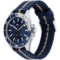 Tommy Hilfiger Men's Watch - Logan Fixed Bezel Blue and Beige Fabric Strap | 1792011 ,